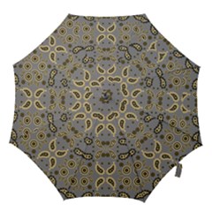 Floral Folk Damask Pattern Fantasy Flowers Floral Geometric Fantasy Hook Handle Umbrellas (medium) by Eskimos