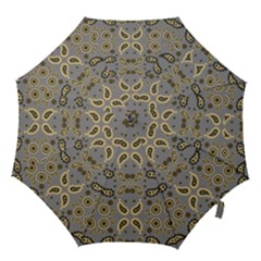 Floral Folk Damask Pattern Fantasy Flowers Floral Geometric Fantasy Hook Handle Umbrellas (small) by Eskimos