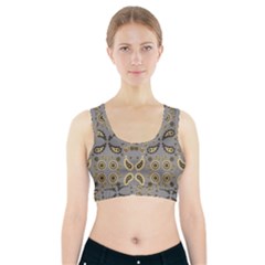 Floral Folk Damask Pattern Fantasy Flowers Floral Geometric Fantasy Sports Bra With Pocket by Eskimos