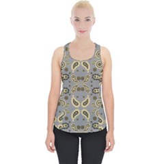 Floral Folk Damask Pattern Fantasy Flowers Floral Geometric Fantasy Piece Up Tank Top by Eskimos