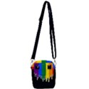 Gay Pride Flag Rainbow Drip On Black Blank Black For Designs Shoulder Strap Belt Bag View3