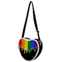 Gay Pride Flag Rainbow Drip On Black Blank Black For Designs Heart Shoulder Bag View1