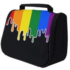 Gay Pride Flag Rainbow Drip On Black Blank Black For Designs Full Print Travel Pouch (big) by VernenInk