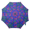 Pink Tigers On A Blue Background Hook Handle Umbrellas (Large) View1