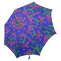 Pink Tigers On A Blue Background Hook Handle Umbrellas (Large) View2