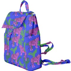 Pink Tigers On A Blue Background Buckle Everyday Backpack by SychEva