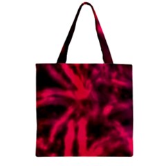 Purple Abstract Stars Zipper Grocery Tote Bag by DimitriosArt