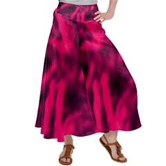 Purple Abstract Stars Satin Palazzo Pants by DimitriosArt