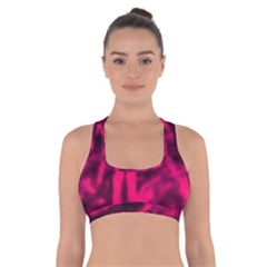 Purple Abstract Stars Cross Back Sports Bra by DimitriosArt