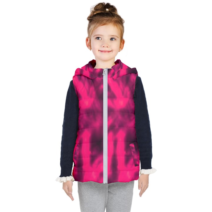 Purple Abstract Stars Kids  Hooded Puffer Vest