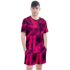 Purple Abstract Stars Men s Mesh Tee And Shorts Set