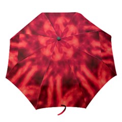 Cadmium Red Abstract Stars Folding Umbrellas by DimitriosArt