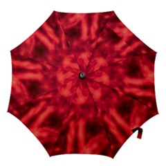 Cadmium Red Abstract Stars Hook Handle Umbrellas (medium) by DimitriosArt