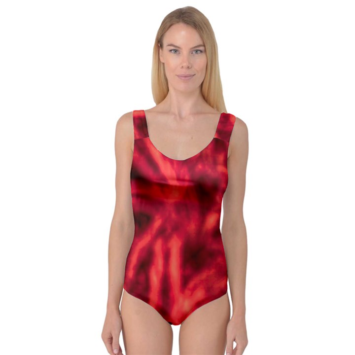 Cadmium Red Abstract Stars Princess Tank Leotard 