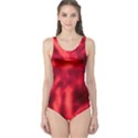 Cadmium Red Abstract Stars One Piece Swimsuit View1