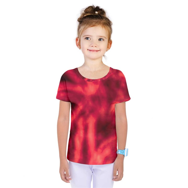 Cadmium Red Abstract Stars Kids  One Piece Tee