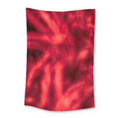 Cadmium Red Abstract Stars Small Tapestry by DimitriosArt