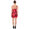 Cadmium Red Abstract Stars One Soulder Bodycon Dress View2