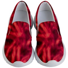 Cadmium Red Abstract Stars Kids Lightweight Slip Ons by DimitriosArt