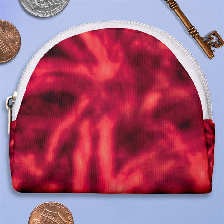 Cadmium Red Abstract Stars Horseshoe Style Canvas Pouch