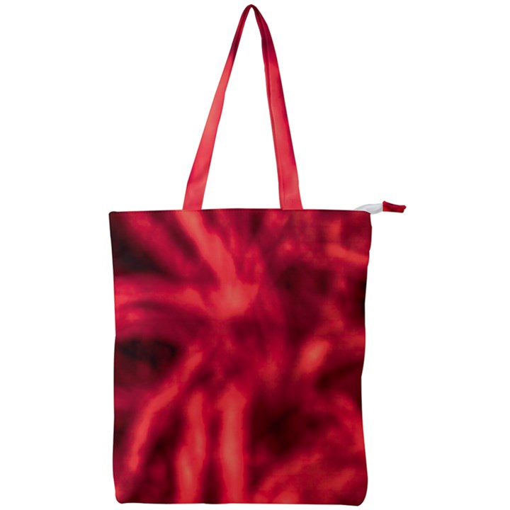 Cadmium Red Abstract Stars Double Zip Up Tote Bag