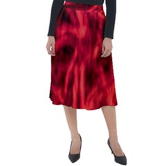 Cadmium Red Abstract Stars Classic Velour Midi Skirt  by DimitriosArt