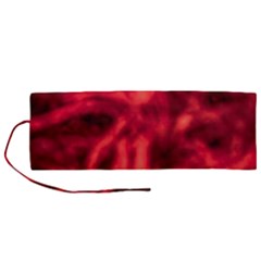 Cadmium Red Abstract Stars Roll Up Canvas Pencil Holder (m) by DimitriosArt