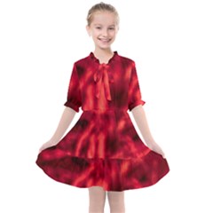 Cadmium Red Abstract Stars Kids  All Frills Chiffon Dress by DimitriosArt