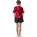 Cadmium Red Abstract Stars Kids  V-Neck Horn Sleeve Blouse View2