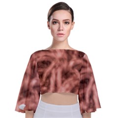 Rose Abstract Stars Tie Back Butterfly Sleeve Chiffon Top by DimitriosArt