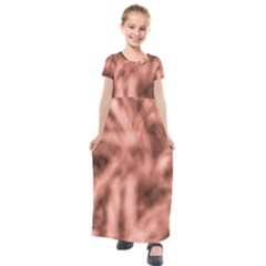 Rose Abstract Stars Kids  Short Sleeve Maxi Dress by DimitriosArt