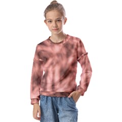 Rose Abstract Stars Kids  Long Sleeve Tee With Frill 