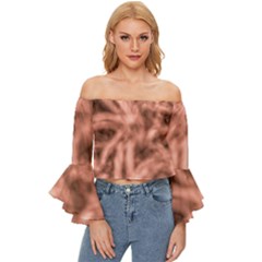 Rose Abstract Stars Off Shoulder Flutter Bell Sleeve Top by DimitriosArt