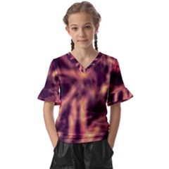 Topaz  Abstract Stars Kids  V-neck Horn Sleeve Blouse