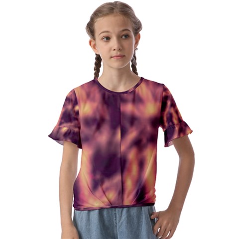 Topaz  Abstract Stars Kids  Cuff Sleeve Scrunch Bottom Tee by DimitriosArt