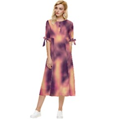 Topaz  Abstract Stars Bow Sleeve Chiffon Midi Dress