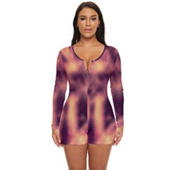 Topaz  Abstract Stars Long Sleeve Boyleg Swimsuit