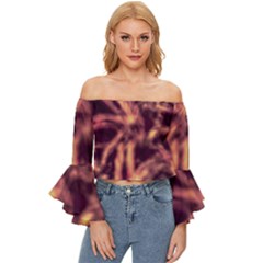 Topaz  Abstract Stars Off Shoulder Flutter Bell Sleeve Top