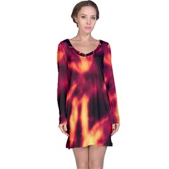 Lava Abstract Stars Long Sleeve Nightdress by DimitriosArt