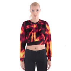 Lava Abstract Stars Cropped Sweatshirt by DimitriosArt