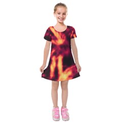 Lava Abstract Stars Kids  Short Sleeve Velvet Dress