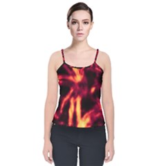 Lava Abstract Stars Velvet Spaghetti Strap Top