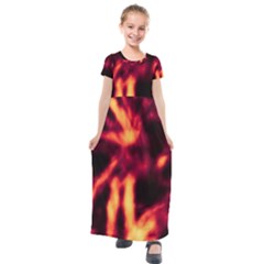 Lava Abstract Stars Kids  Short Sleeve Maxi Dress