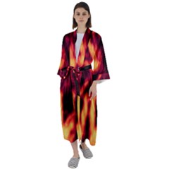 Lava Abstract Stars Maxi Satin Kimono by DimitriosArt