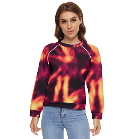 Lava Abstract Stars Women s Long Sleeve Raglan Tee by DimitriosArt