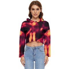 Lava Abstract Stars Women s Lightweight Cropped Hoodie