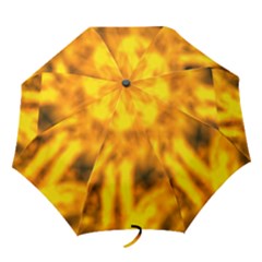 Golden Abstract Stars Folding Umbrellas by DimitriosArt