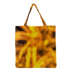 Golden Abstract Stars Grocery Tote Bag by DimitriosArt