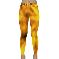 Golden Abstract Stars Classic Yoga Leggings by DimitriosArt