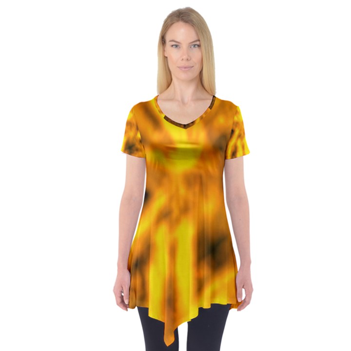 Golden Abstract Stars Short Sleeve Tunic 